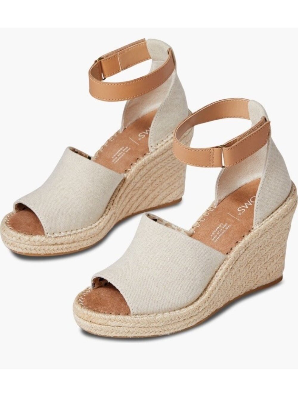 TOMS Women's Marisol Espadrille Wedge Sandals in Natural Sz 11 New in BOX